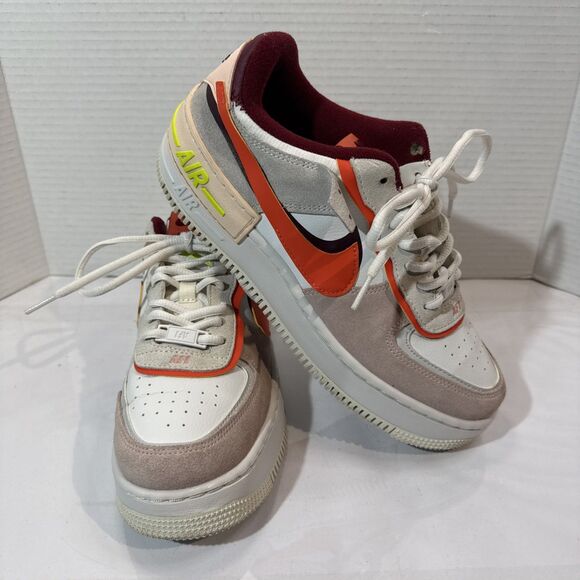 Nike Air Force 1 Shadow Low Trainers US8.5/UK/EU40 CU8591-600 Orange Pearl - Picture 9 of 11